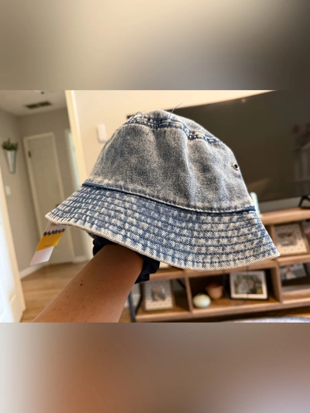 Peanuts Snoopy x Van Pelt Athletic Department Distressed Denim Bucket Hat, NWT!